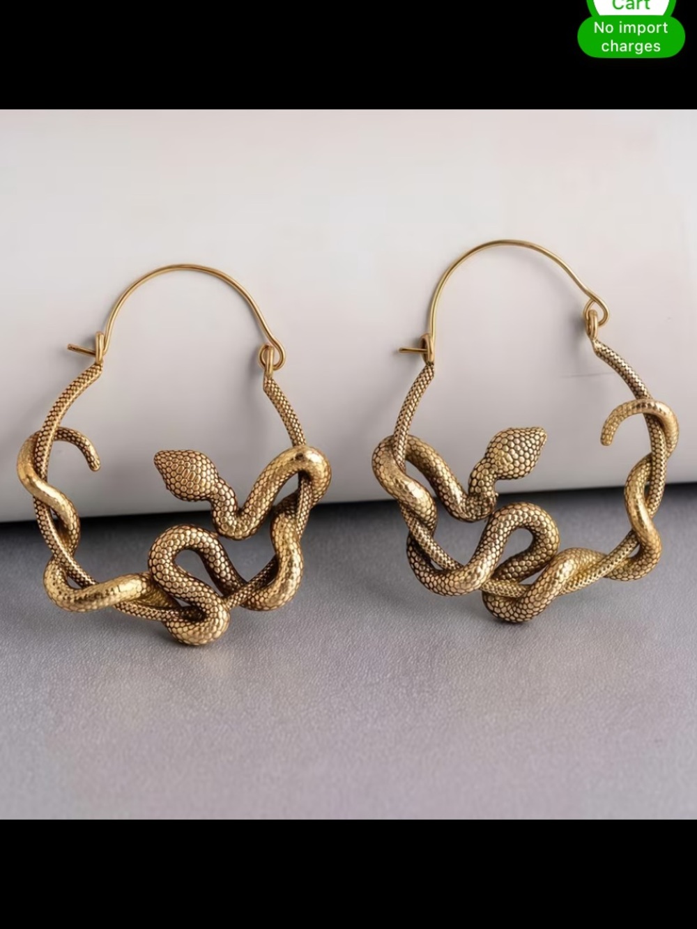 Gold Snake Hoop Earrings - Women Jewelry
